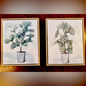Canvas Plant Art - Monstera & Fiddle Leaf 8x10